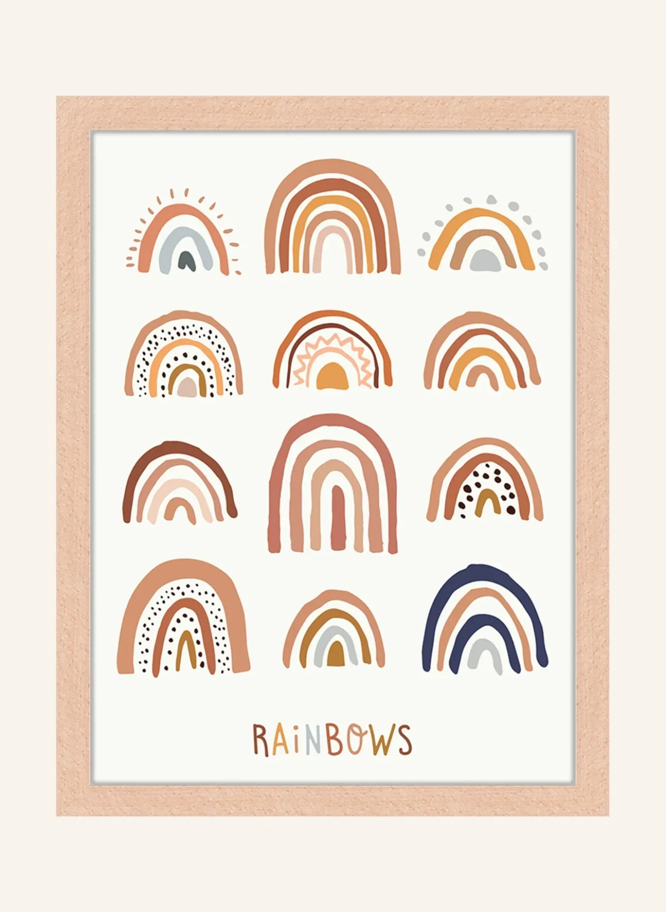 Wandbild ALLE REGENBÖGEN mit Rahmen