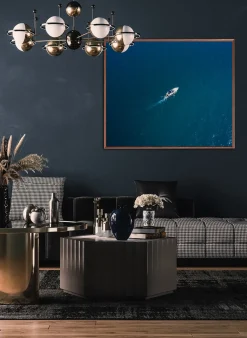 Wandbild BLAUES MEER mit Rahmen