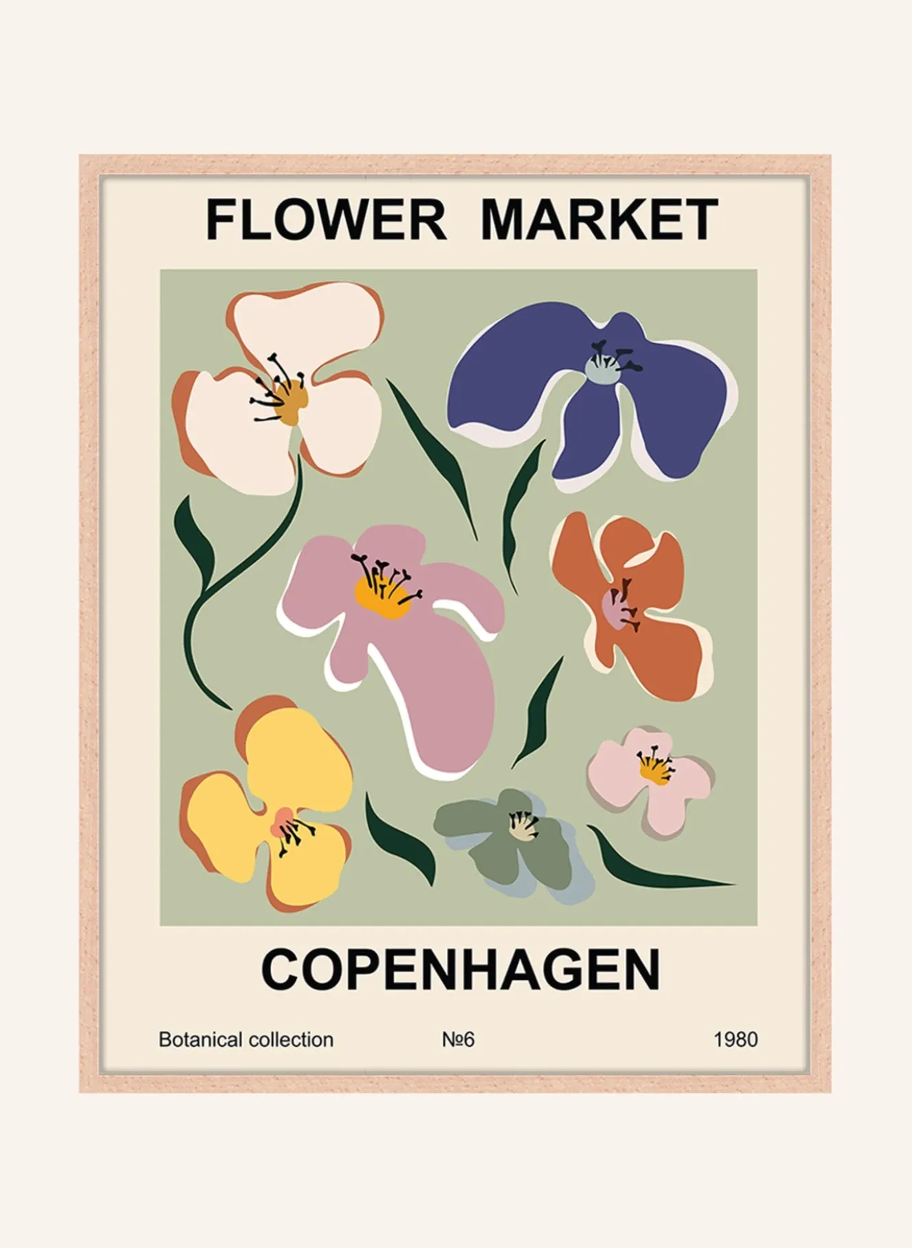 Wandbild BLUMENMARKT mit Rahmen