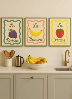 Wandbild DIE BANANE mit Rahmen
