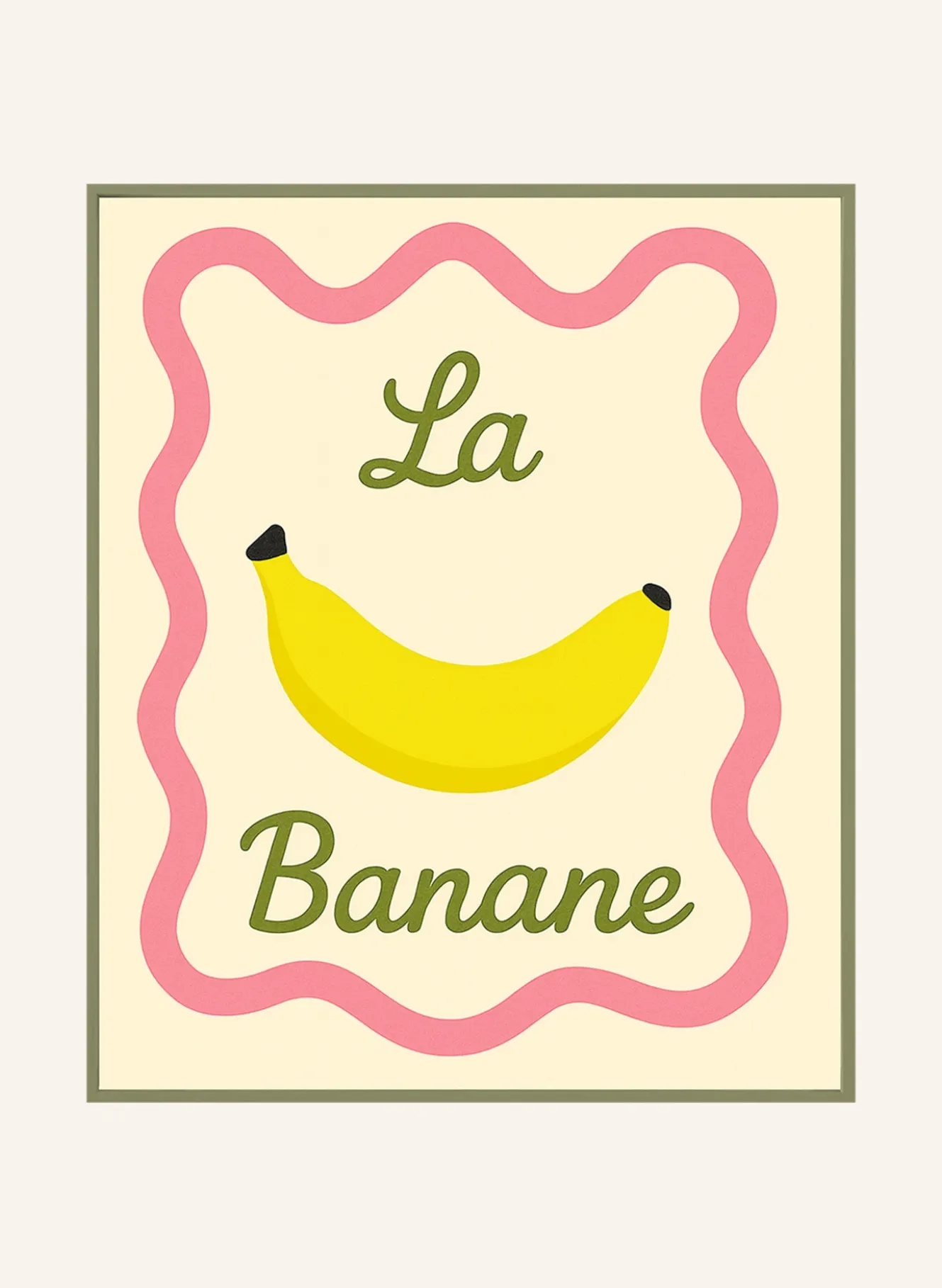 Wandbild DIE BANANE mit Rahmen