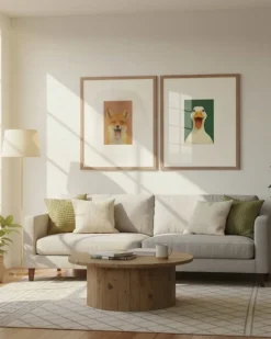 Wandbild DIE FRÖHLICHE ENTE mit Rahmen