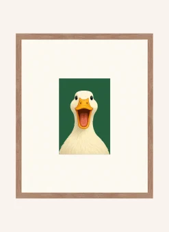Wandbild DIE FRÖHLICHE ENTE mit Rahmen