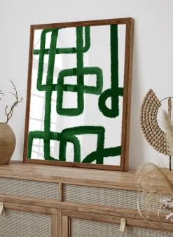 Wandbild GRÜNES LABYRINTH mit Rahmen