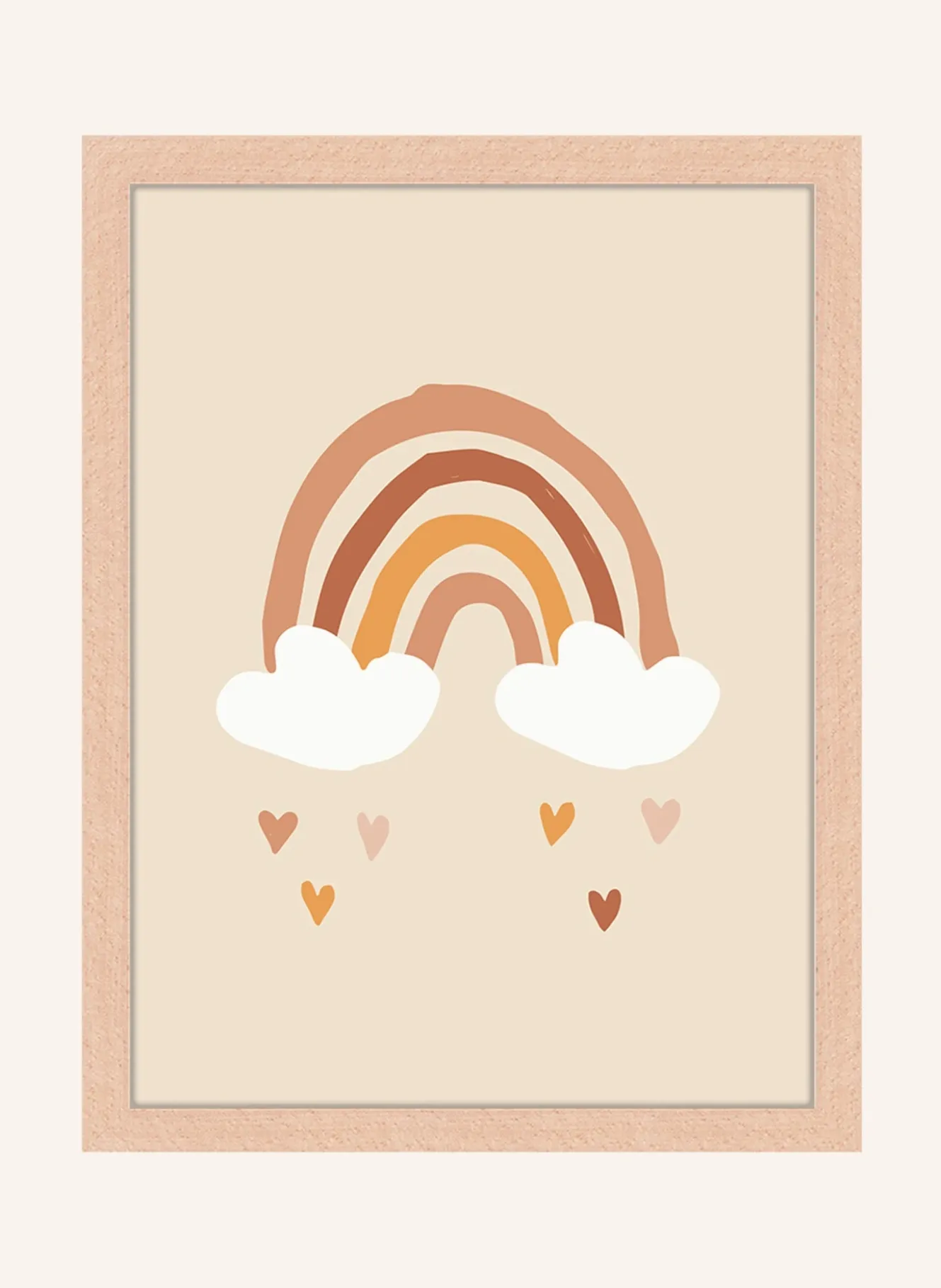 Wandbild ICH LIEBE REGENBÖGEN mit Rahmen