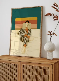 Wandbild LE JARDIN LESEN mit Rahmen