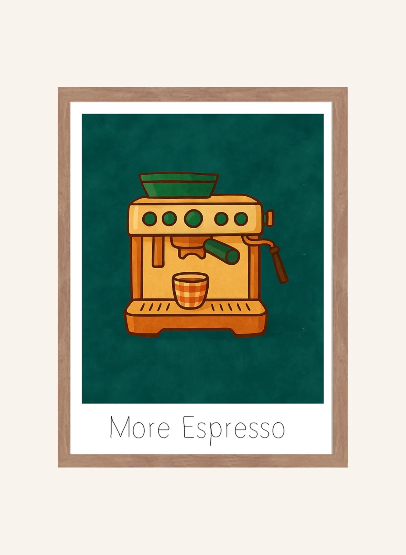 Wandbild MEHR ESPRESSO mit Rahmen