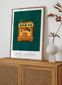 Wandbild MEHR ESPRESSO mit Rahmen