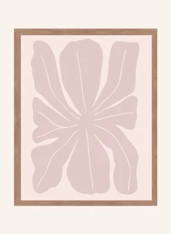 Wandbild PINKE BLUMENILLUSTRATION mit Rahmen