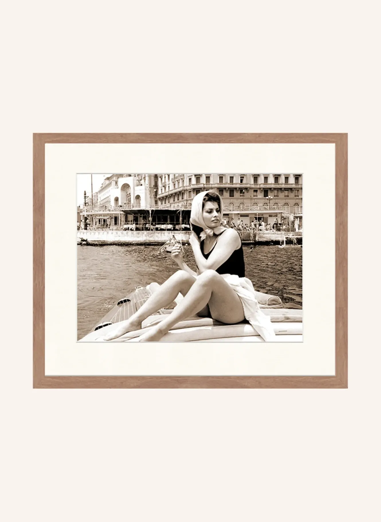 Wandbild SOPHIA LOREN IN VENEDIG mit Rahmen