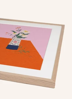 Wandbild VASE MIT BLUMEN mit Rahmen