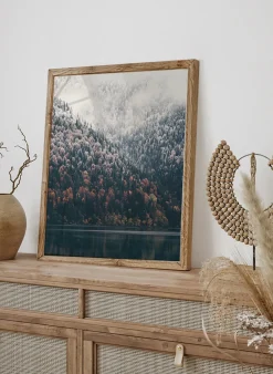 Wandbild WINTER LANDSCHAFT mit Rahmen