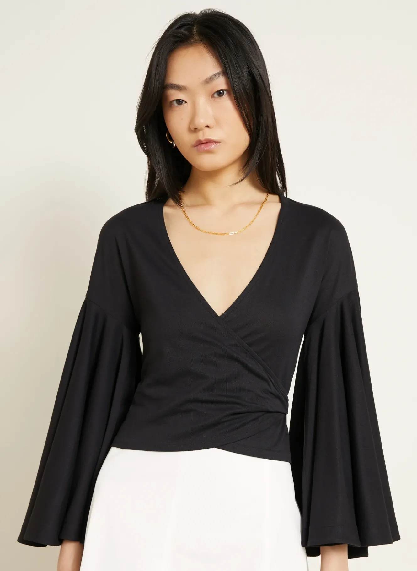 Wickelbluse LE CACHE COEUR VENTADOU mit 3/4-Arm