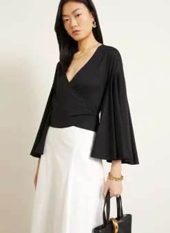 Wickelbluse LE CACHE COEUR VENTADOU mit 3/4-Arm