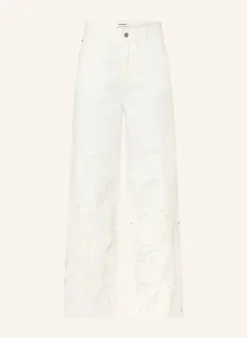 Wide Leg Jeans mit Lochspitze