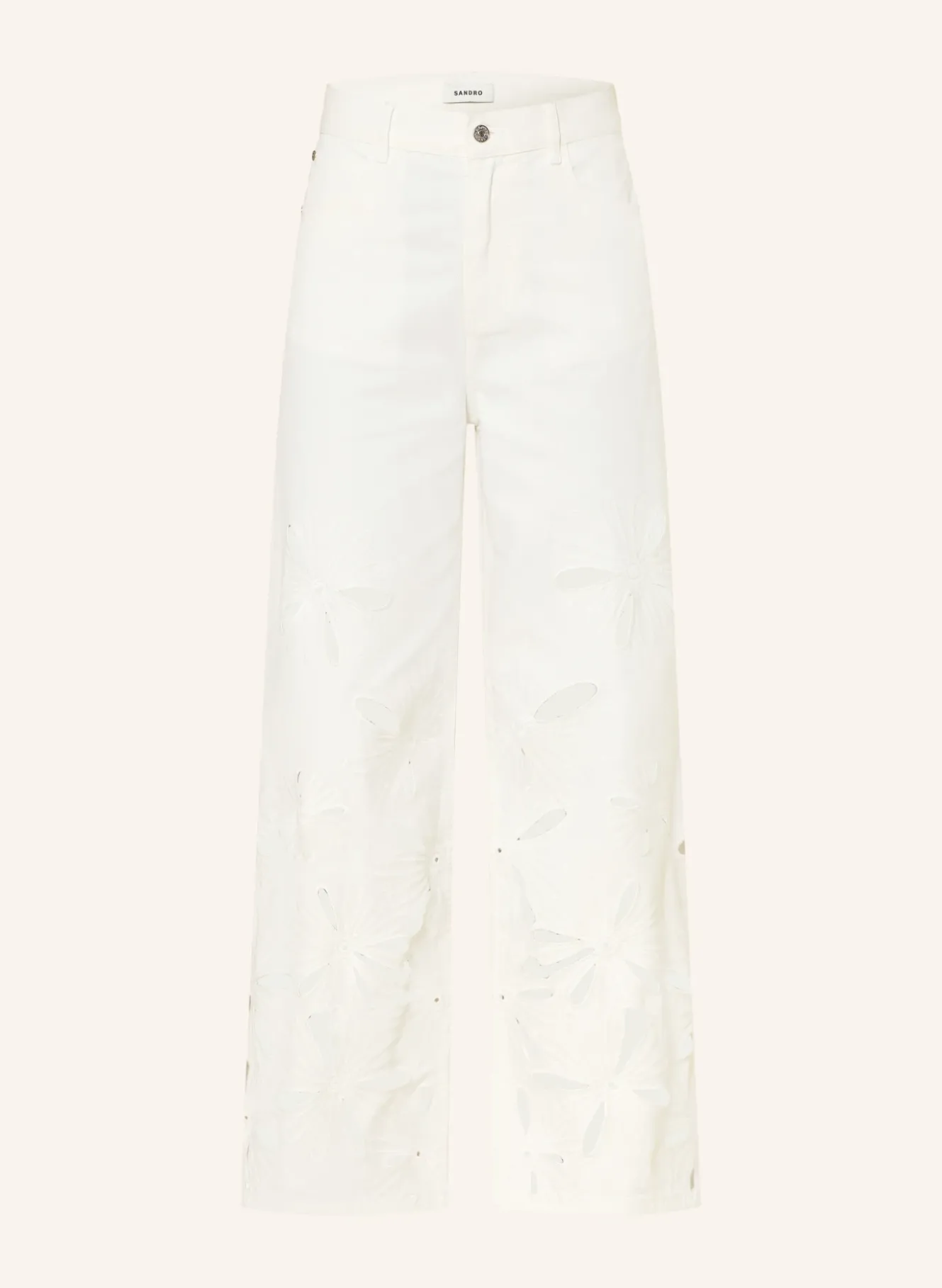 Wide Leg Jeans mit Lochspitze