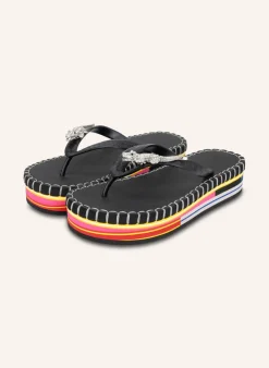 Zehentrenner CROCODILE COLORFUL BLACK